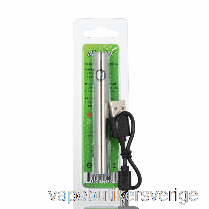 Vape Sverige Ikrusher Slim Pen Vaporizer Batteri Silver